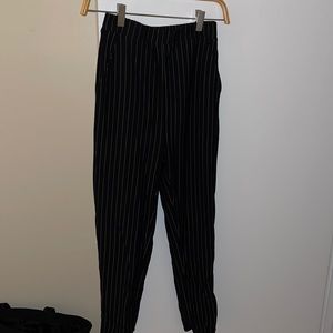 Black stripped dressed pants